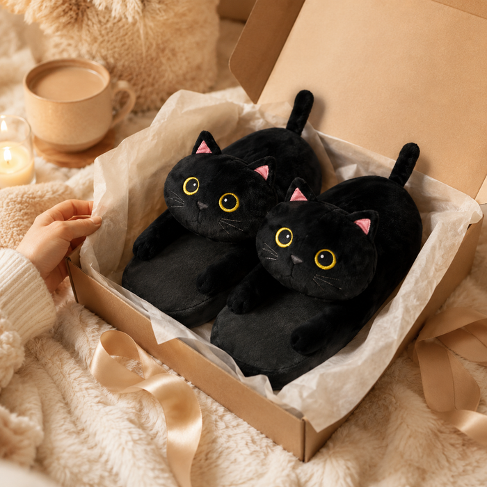 A cozy cat slipper gift